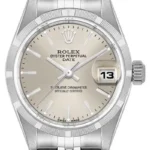 Rolex Oyster Perpetual Date Silver Stick Dial on Jubilee Ref 79190 with Papers