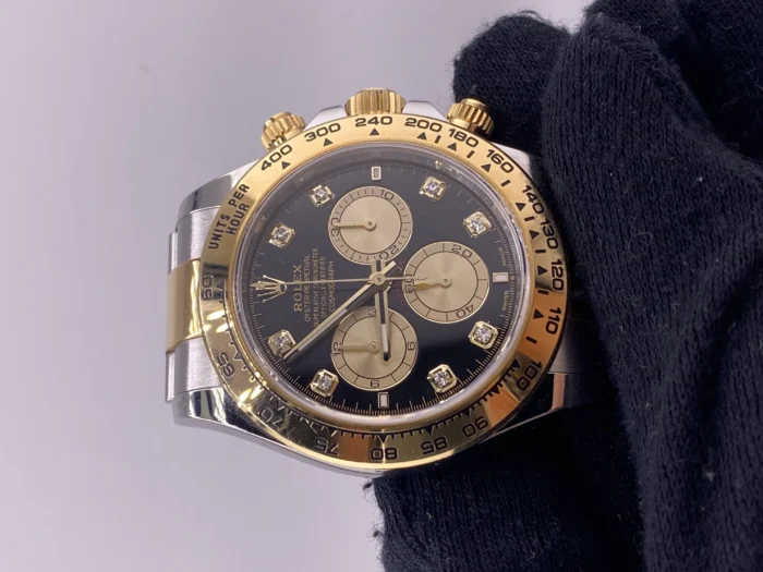 Rolex Daytona Black And Golden Diamond Dial on Oyster Ref. 126503 with New Style Card (green) 2025 - Image 3