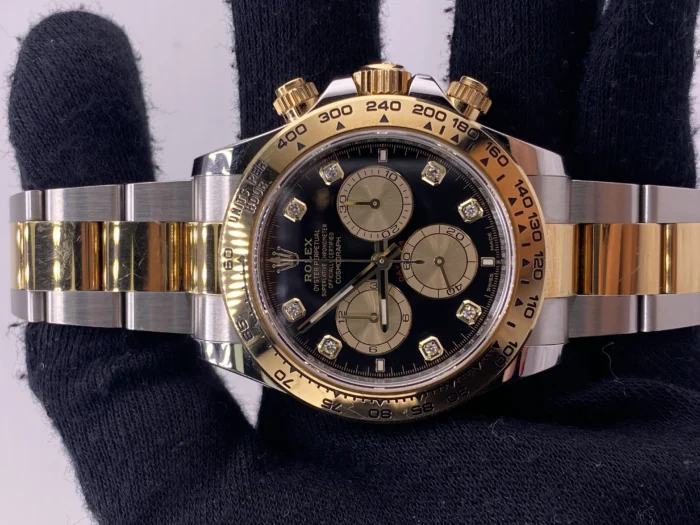 Rolex Daytona Black And Golden Diamond Dial on Oyster Ref. 126503 with New Style Card (green) 2025 - Image 2