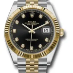 Rolex Datejust 41 Black Diamond Dial on Jubilee Ref 126333 with New Style Card (White) 2016