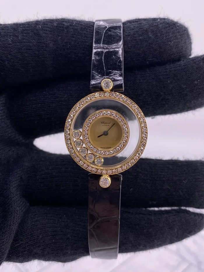 Chopard Happy Diamond Champagne Dial on Leather Ref 20/3957 - Image 2