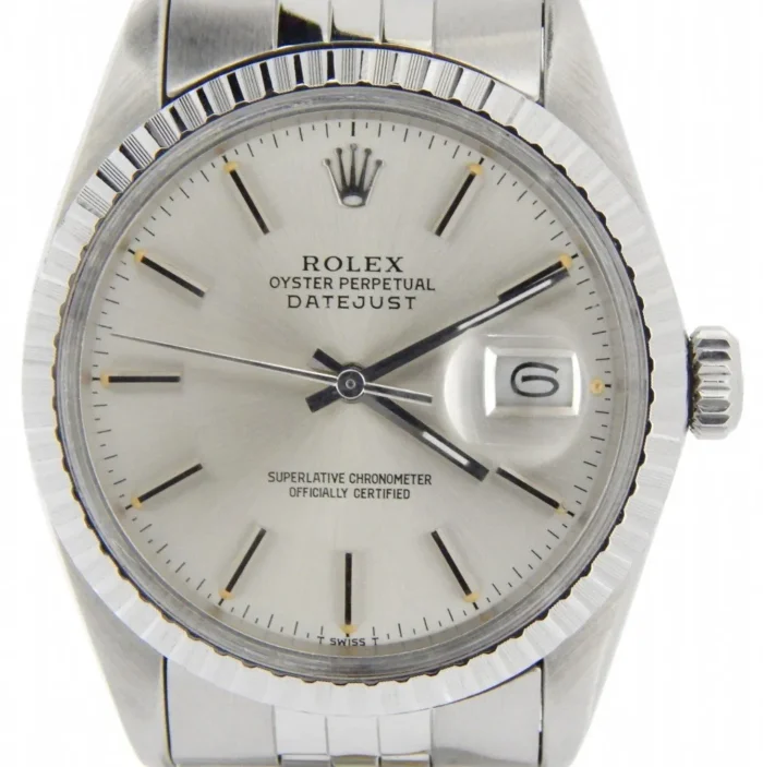18576563_vxz9eti51pegnb8cdvf4mvnpvqot.webp Rolex Datejust Silver Stick Dial on Jubilee Ref. 16030 - Image 1