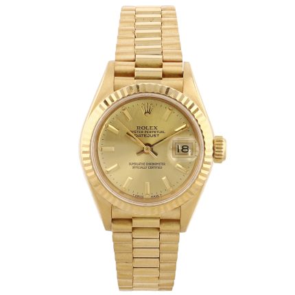 Rolex Datejust Lady President Champagne Stick Dial on President Ref 69178 with Papers  1993