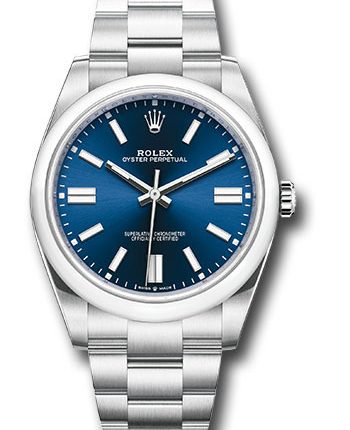 Rolex Oyster Perpetual Blue Index Dial on Oyster Ref 124300 with New Style Card Green  2021