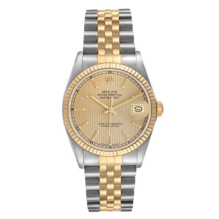 Rolex Datejust  Gold Tapestry Stick Dial on Jubilee Ref 16013