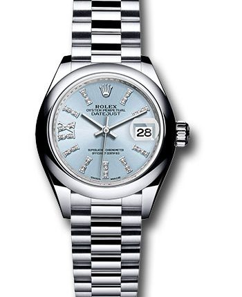 Rolex Datejust President Ice Blue Diamond Index Dial on President Style Ref 279166