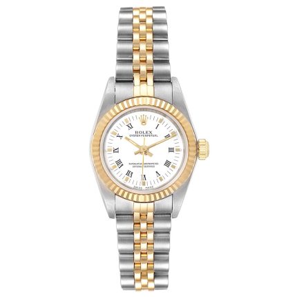 Rolex Oyster Perpetual  White Roman Dial on Jubilee Ref 76193 with Papers  2001