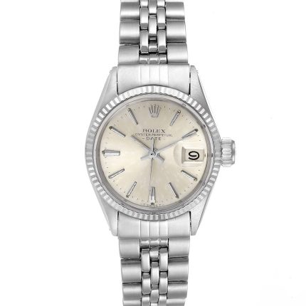 Rolex Date Silver Stick Dial on Oyster  Ref 6517 with Papers  1985