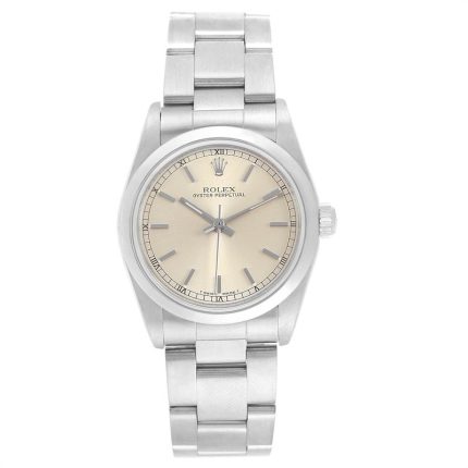 Rolex Oyster Perpetual  Silver Stick Dial on Oyster  Ref 77080