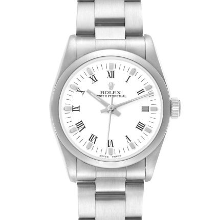 Rolex Oyster Perpetual White Dial on Oyster Ref 77080 with Papers  2001