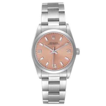 Rolex Oyster Perpetual Salmon Pink Dial on Oyster Ref 77080