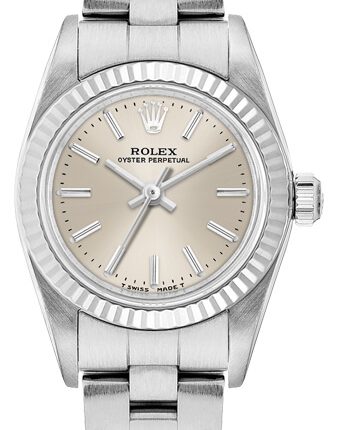 Rolex Oyster Perpetual Silver Dial on Oyster Ref 76094