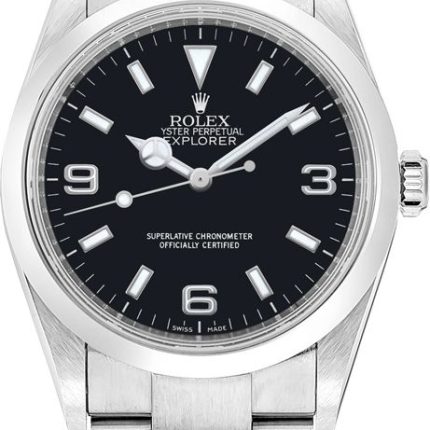 Rolex Explorer Black Dial on Oyster Ref 114270 with Card Old Green  2008