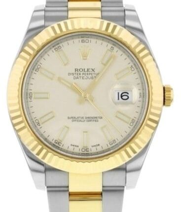 Rolex Datejust II Ivory Stick Dial on Oyster Ref 116333 with Card Old Green  2011