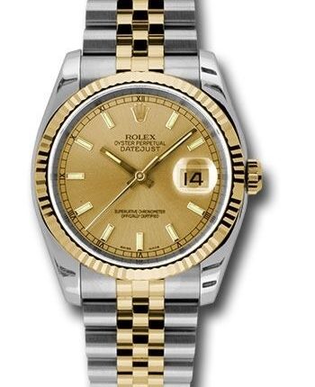 Rolex Datejust Champagne Stick Dial on Jubilee Ref 116233