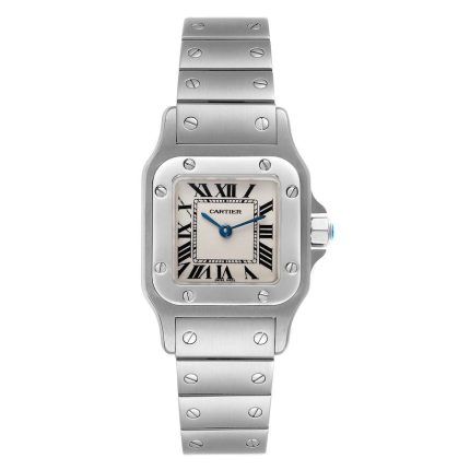 Cartier Santos Galbee White Roman Dial Ref 1565