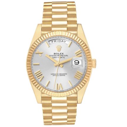 Rolex Day-Date 40 White Bevelled Roman Dial on President Ref 228238 with New Style Card White  2017