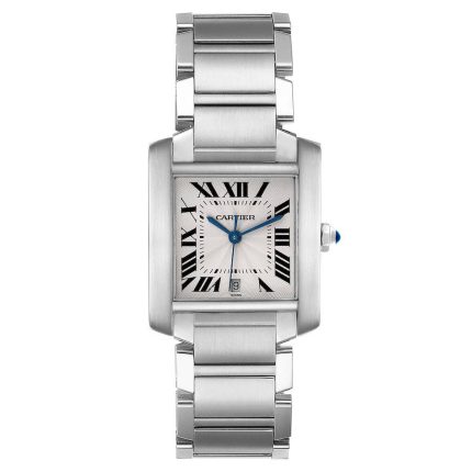 Cartier Tank Francaise White Roman Dial Ref 2302