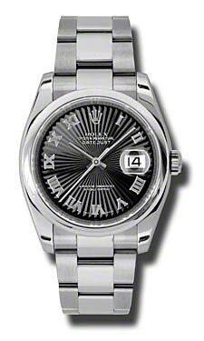 Rolex Datejust Black Sunburst Dial on Oyster Ref 116200 with Card Old Green  2011