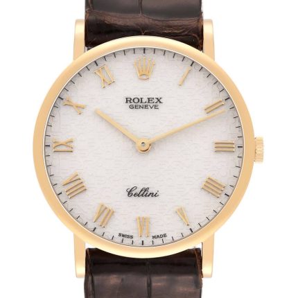 Rolex Cellini Ivory Anniversary Dial on Og Leather Ref 5112