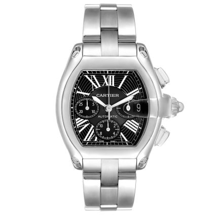 Cartier Roadster XL Chrono Black Roman Numerals Dial Ref 2618 with Papers  2010