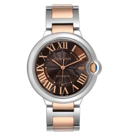 Cartier Ballon Blue Chocolate Brown Guilloche Dial Dial Ref 3001