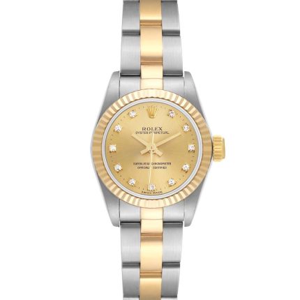 Rolex Oyster Perpetual Champagne Diamond Factory Dial on Oyster Ref 67193