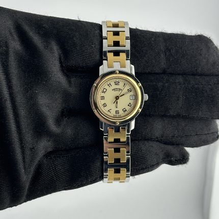 Hermes Clipper Ivory Dial on H Link  Ref CL3.240