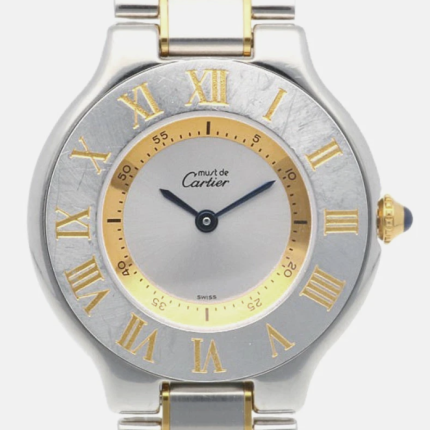 Cartier 21 Must de Cartier Silver  Dial on 2 Tone Ref 1340