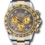 Rolex Daytona Dark Mother Of Pearl Gold Crystal Subdials Dial on Oyster Ref 116503 with New Style Card White  2020