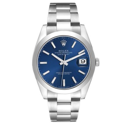 Rolex Datejust Blue Index Dial on Oyster Ref 126300 with New Style Card Green  2024