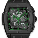 Hublot Spirit of Big Bang B/P Black With Green Markers Dial on Leather/Rubber Ref 601.CG.0190.LR with Card  2020