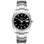 Rolex Datejust Black Stick Dial on Oyster Ref 115234