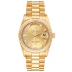 Rolex Daydate Champagne Diamond Dial on President Ref 18238 with Papers  1995