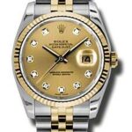 Rolex Datejust Champagne Diamonds Dial on Jubilee Ref 116233