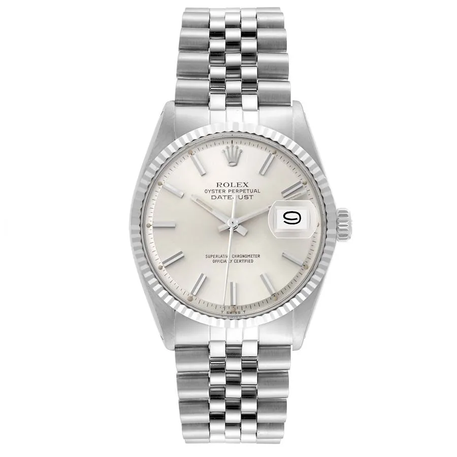18727607_94u5r19zxpuxxyld4smdnmkwmxhw.webp Rolex Datejust Silver Stick Dial on D-Link Jubilee Ref 1603 - Image 1