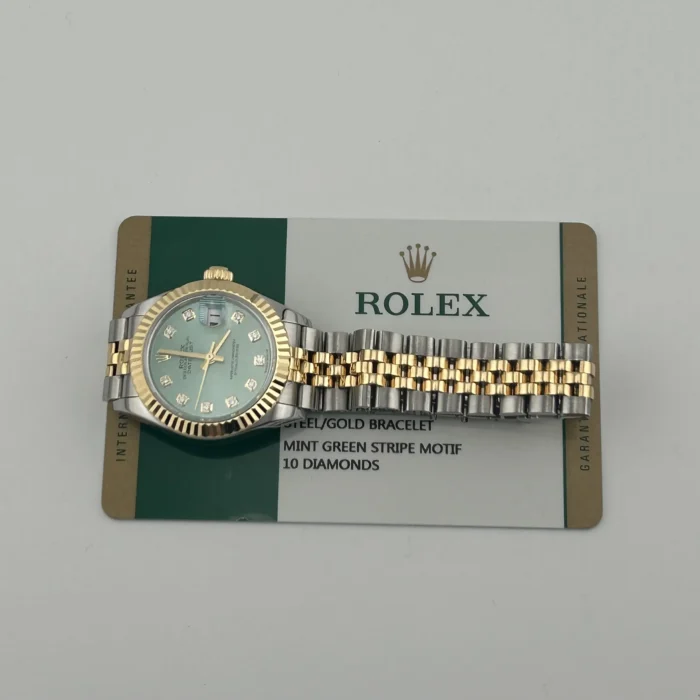 Rolex Datejust Lady Mint Green Diamond Dial on Jubilee Ref. 279173 with Card 2017 - Image 7