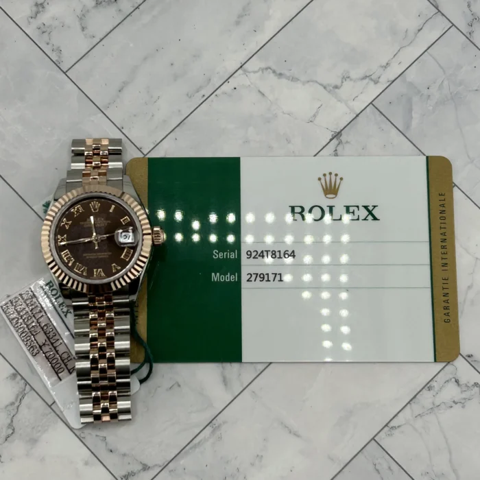 Rolex Datejust Lady Chocolate Roman Dial on Jubilee Ref. 279171 with New Style Card (White) 2019 - Image 7