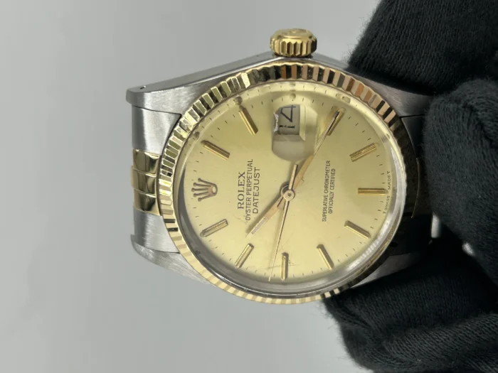 Rolex Datejust Champagne Stick Dial on D-Link Jubilee Bracelet Ref. 16013 - Image 3