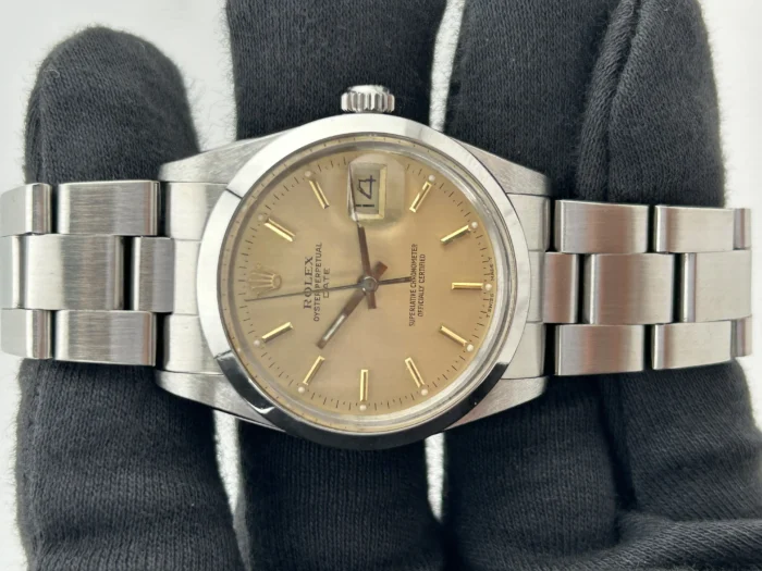 Rolex Oyster Perpetual Date Champagne Dial on Oyster Bracelet Ref. 15000 with Papers 1988 - Image 2