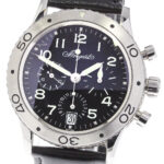 Breguet Type XX Black Dial on Leather Ref 3820ST