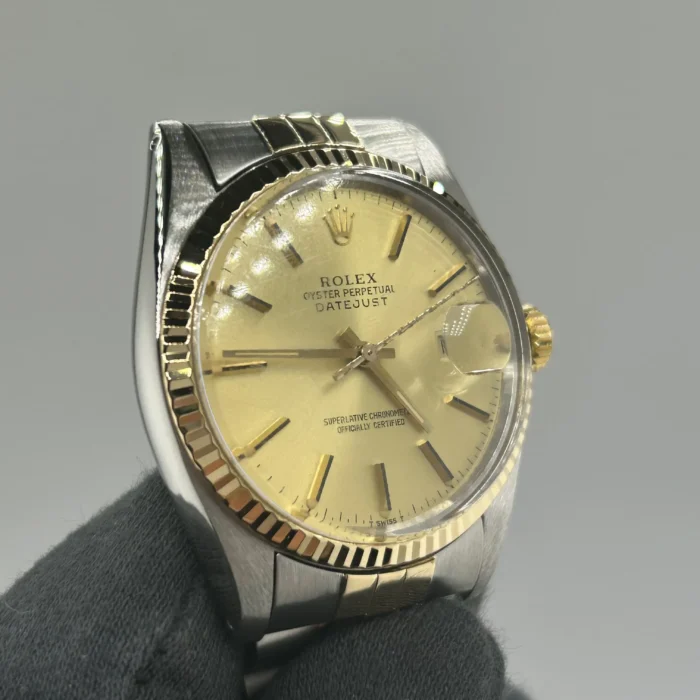 Rolex Datejust Champagne Stick Dial on D-Link Jubilee Bracelet Ref. 16013 - Image 3