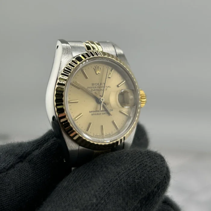 Rolex Datejust Lady Champagne Stick Dial on D-Link Jubilee Ref. 69173 - Image 3