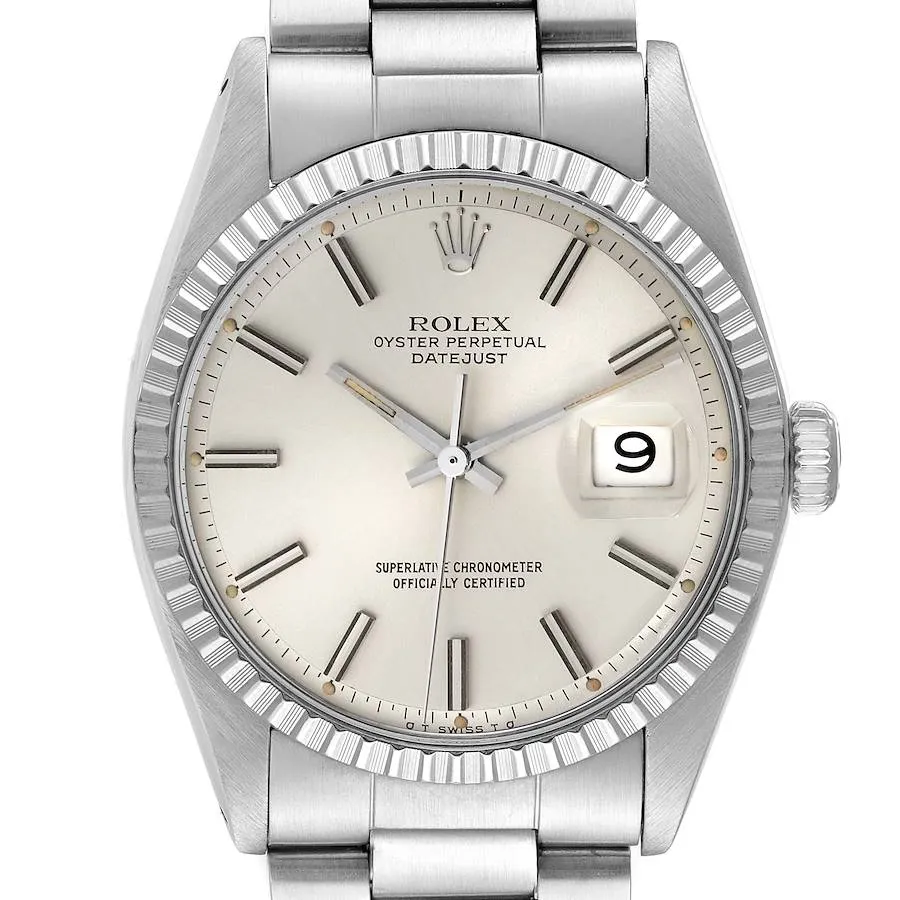 18791146_mtjvehp44oy822ybr2isi7ouw1qz.webp Rolex Datejust Silver Stick Dial on Jubilee Folded Ref 1603 - Image 1