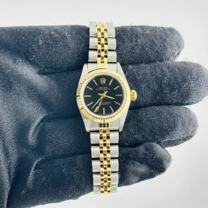 Rolex Datejust Lady Black Stick Dial on D-Link Jubilee Ref. 76243 - Image 2