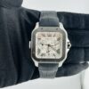 Cartier Santos XL Silver Roman Dial on Leather  Ref 4183/WSSA0017 with Card  2021 - Image 2