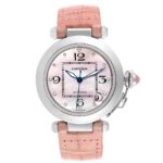 Cartier Pasha Pink Mop Dial on Leather Ref 2324