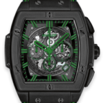 Hublot Spirit of Big Bang B/P Black With Green Markers Dial on Leather/Rubber Ref 601.CG.0190.LR with Card  2020