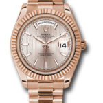 Rolex Day-Date 40 Sundust Strip Motif Index Dial on President Ref 228235 with New Style Card Green  2021