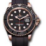 Rolex Yacht-Master 37 Matt Black Dial on Oysterflex Ref 268655 with New Style Card White  2018